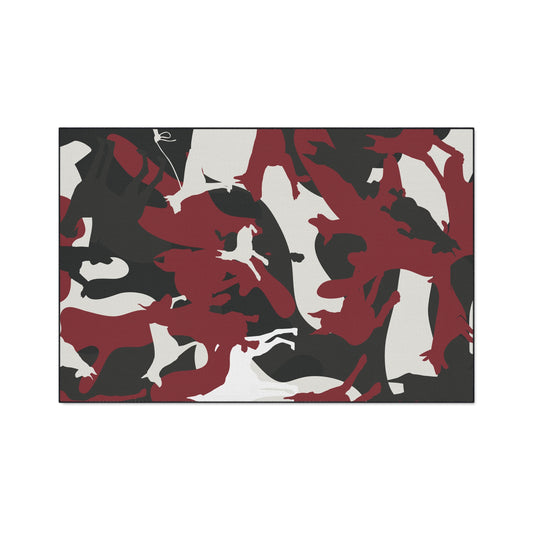 Doberman Red Camo Heavy Duty Place Floor Mat