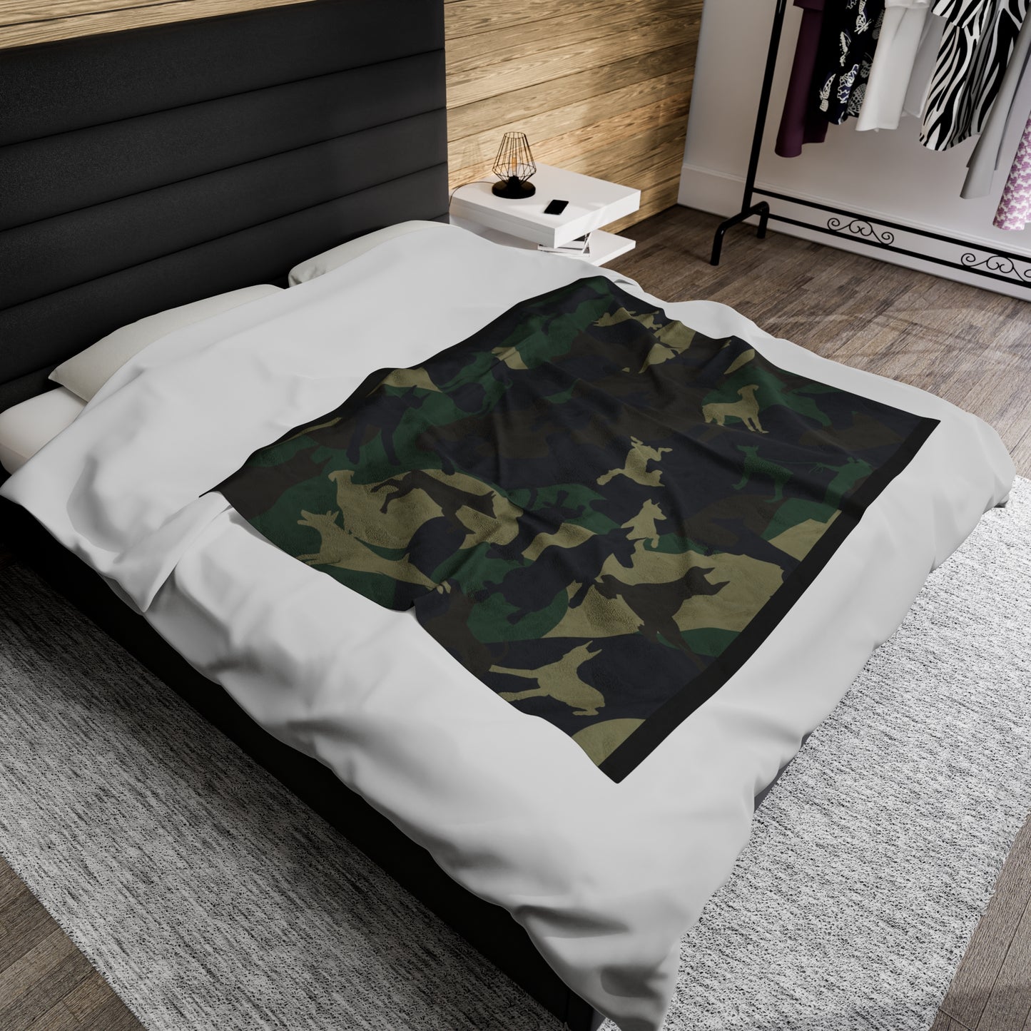 Dobie Camo Velveteen Plush Blanket