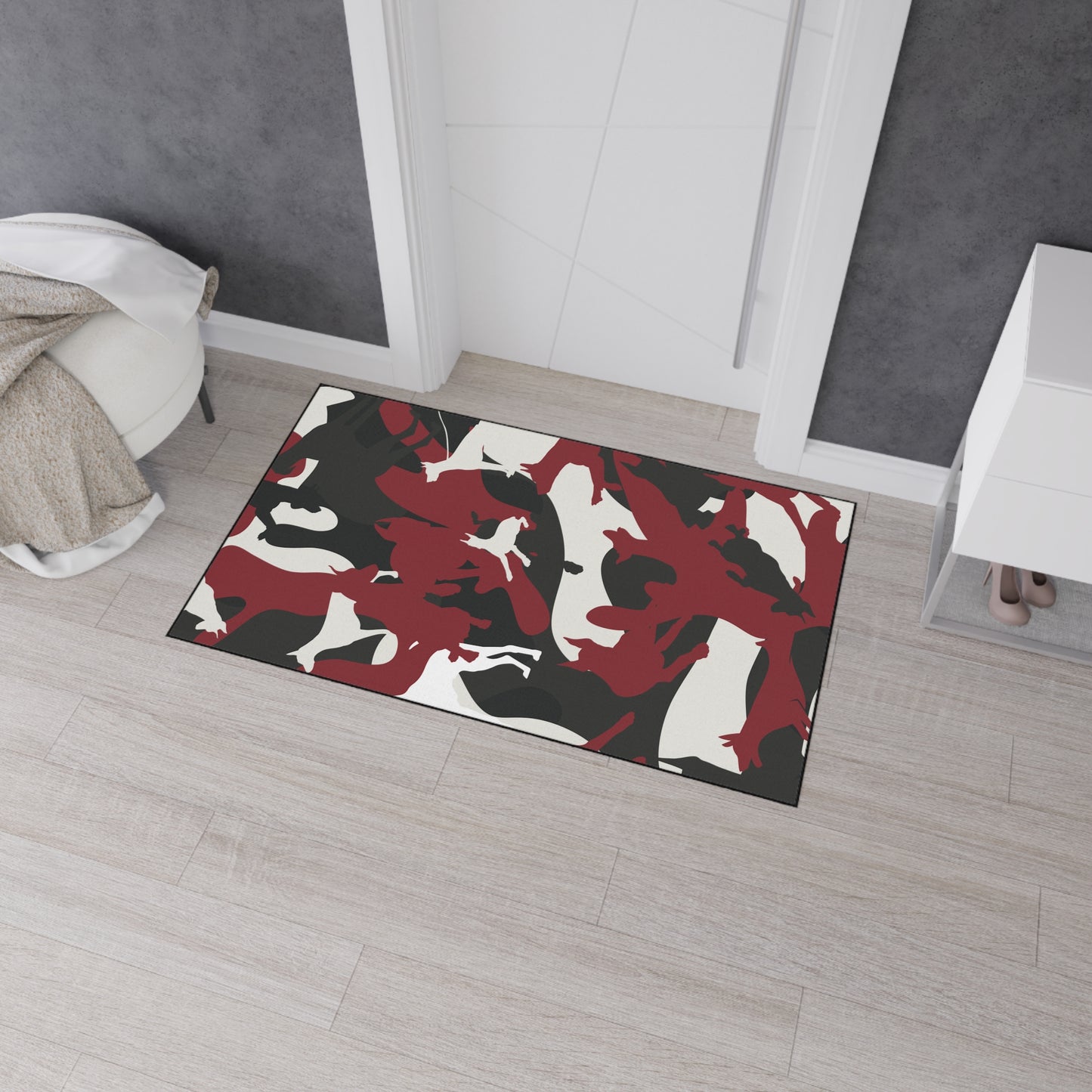 Doberman Red Camo Heavy Duty Place Floor Mat