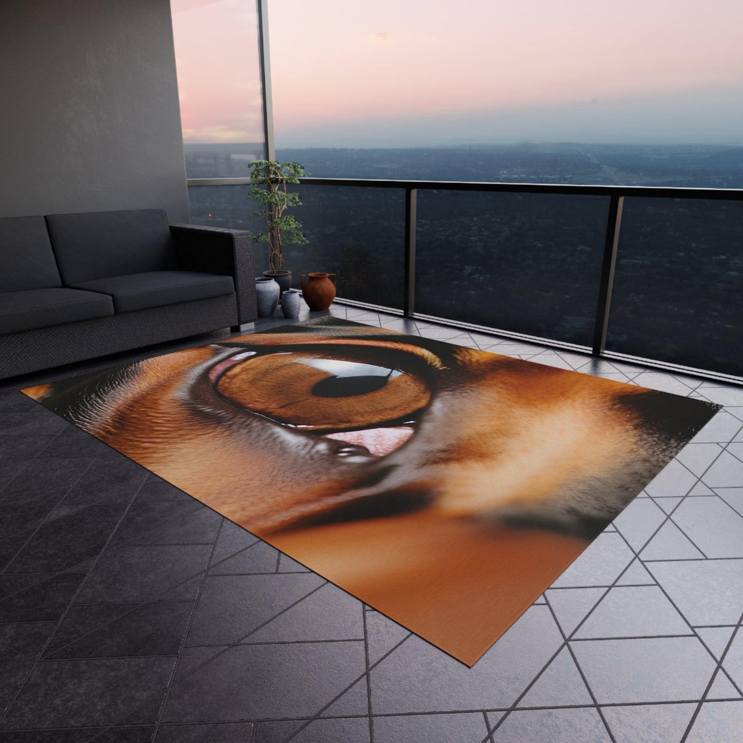 Doberman Theme Outdoor Rug Eye 1  (Customizable)