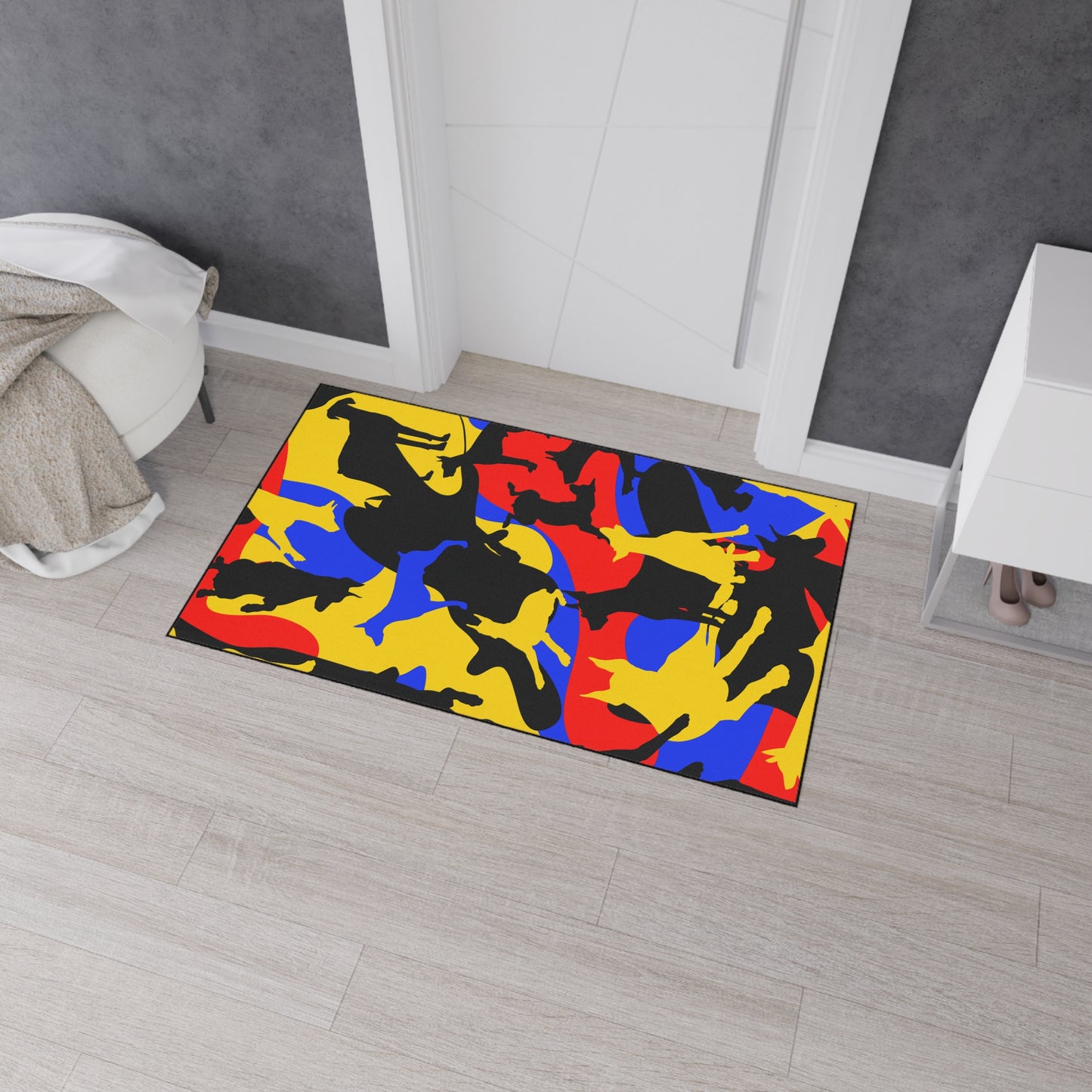 Doberman Yellow Camo Heavy Duty Place Floor Mat