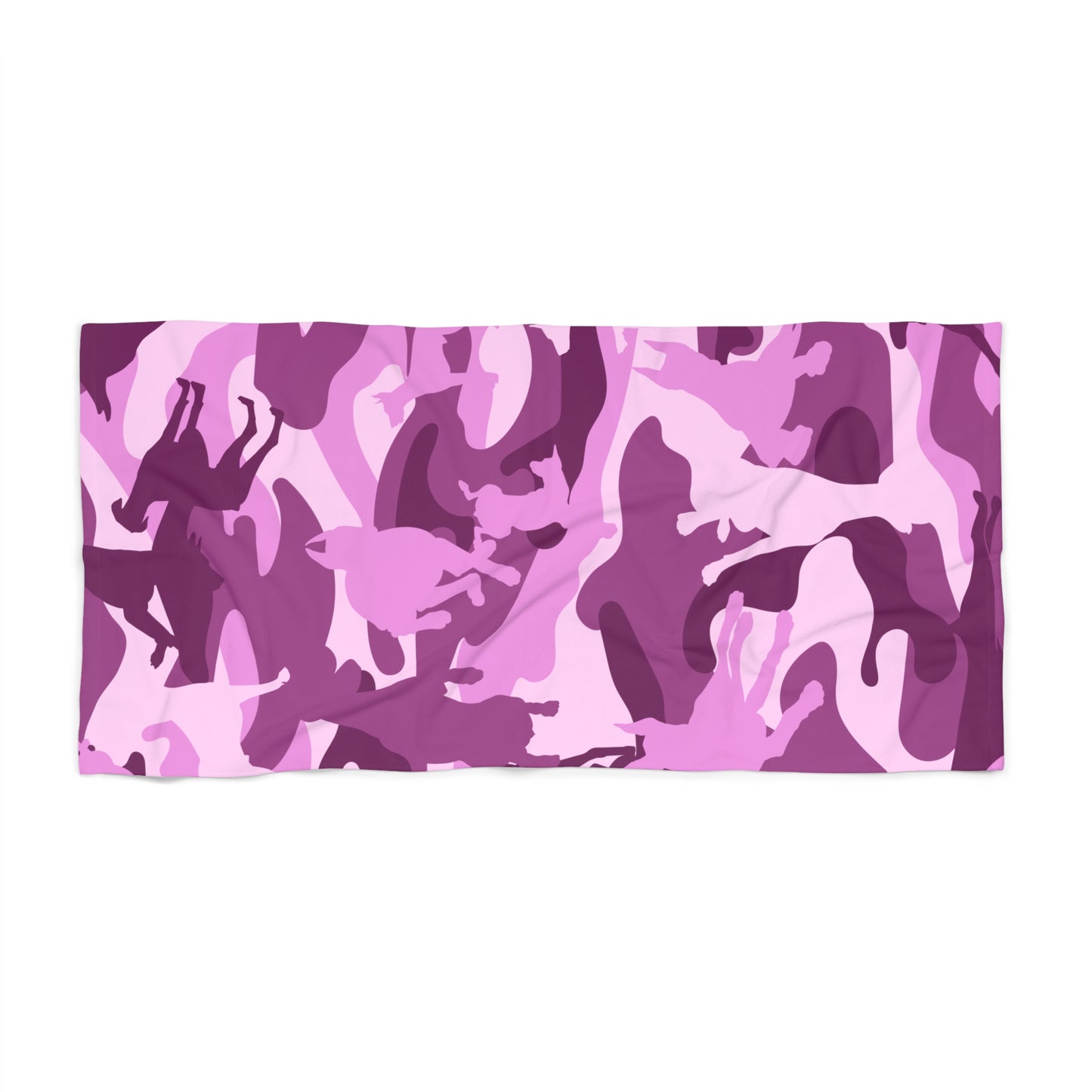 Doberman Pink Camo Beach Towel