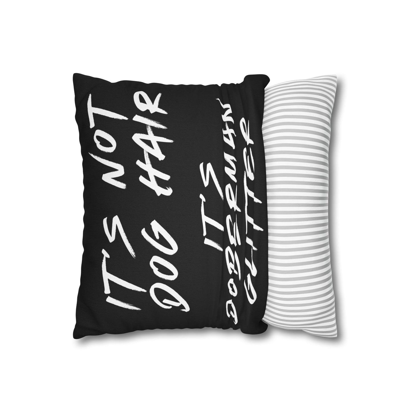 Glitter 1 Black Square Pillowcase
