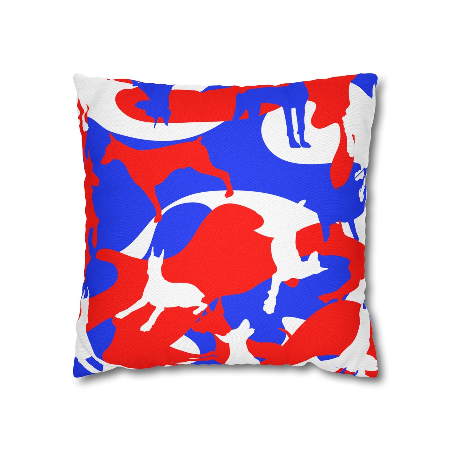 Doberman RWB Camo Pattern Spun Polyester Square Pillowcase