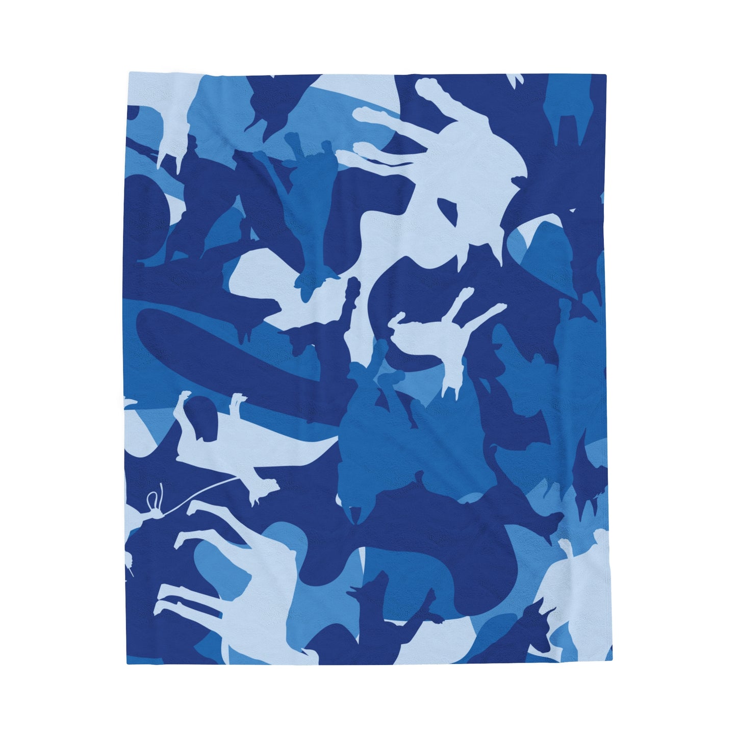 Doberman Blue Camo Velveteen Plush Blanket