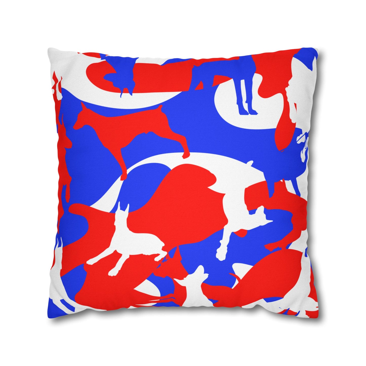 Doberman RWB Camo Pattern Spun Polyester Square Pillowcase