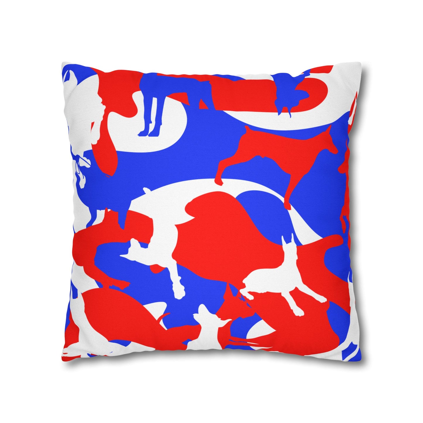 Doberman RWB Camo Pattern Spun Polyester Square Pillowcase