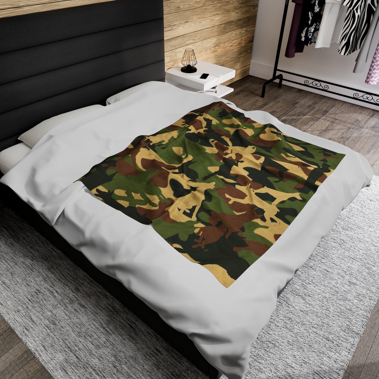 Dobie Brown Camo Velveteen Plush Blanket