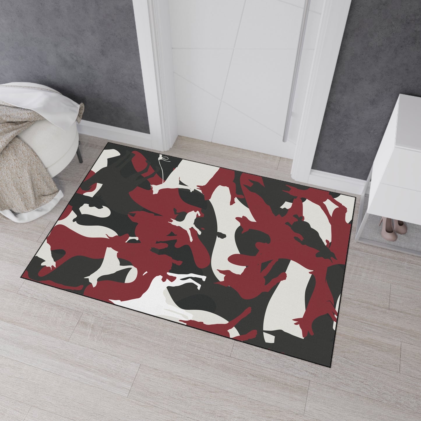 Doberman Red Camo Heavy Duty Place Floor Mat