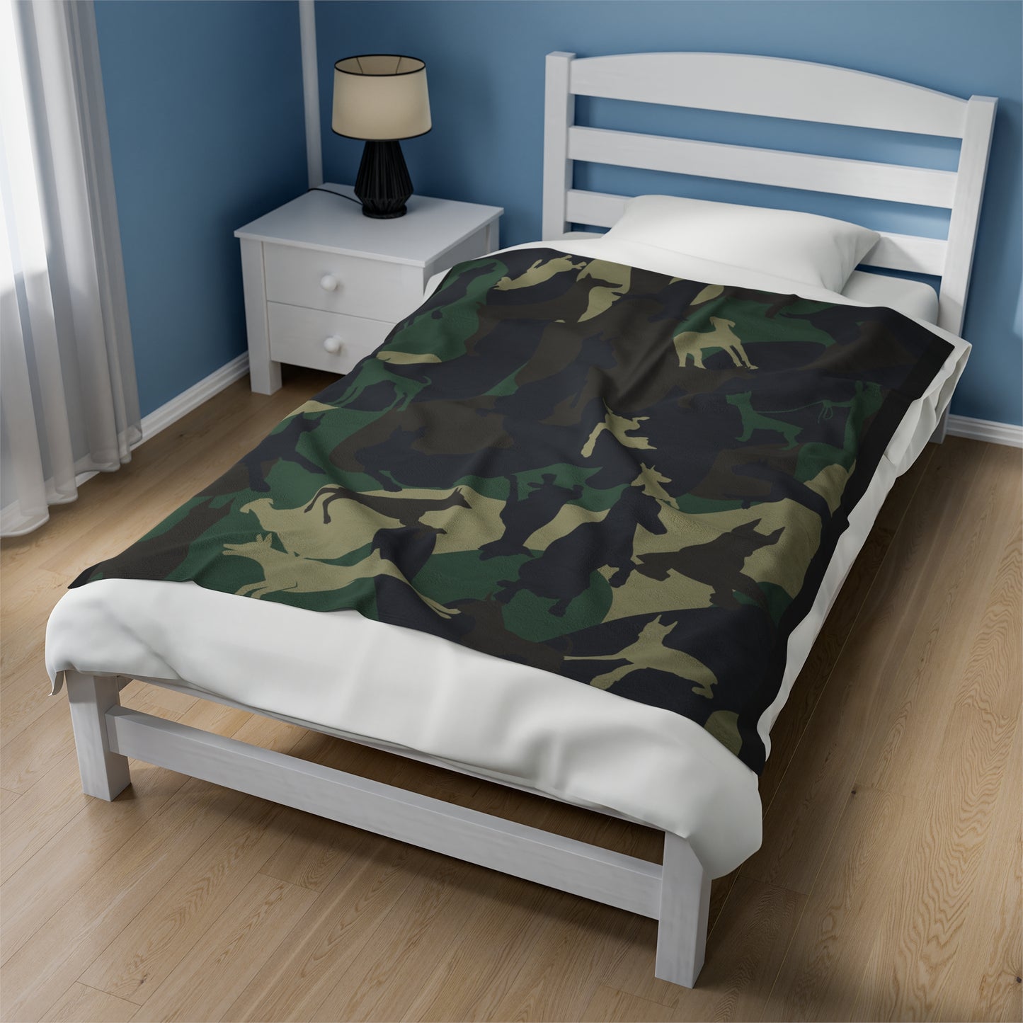 Dobie Camo Velveteen Plush Blanket