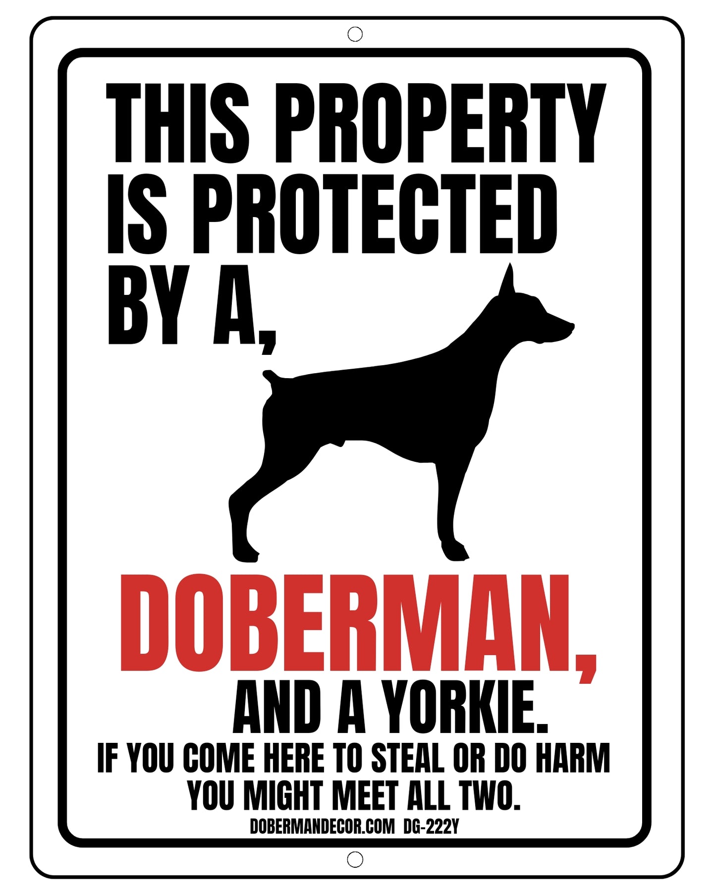 Doberman Sign DG222Y