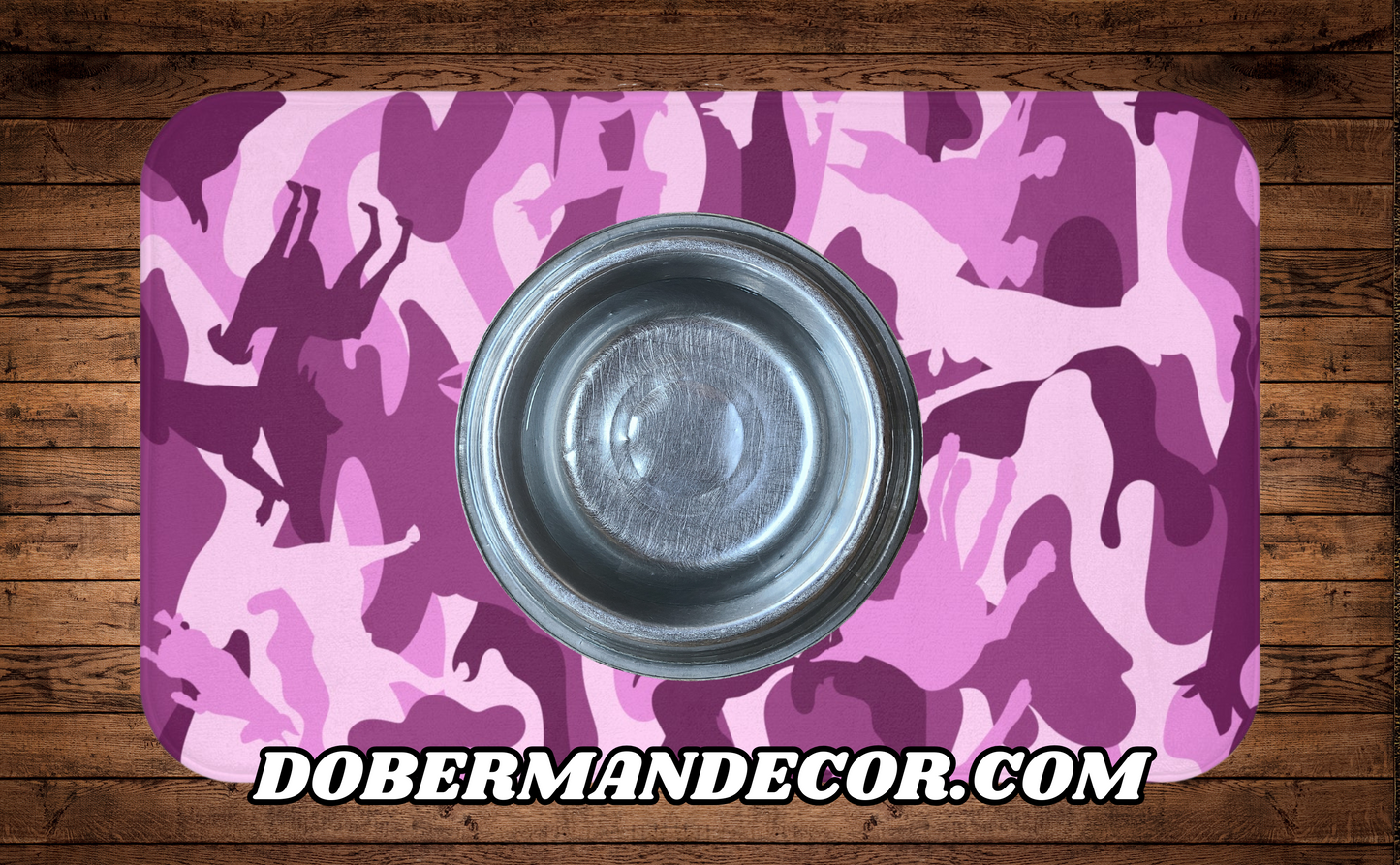 Food/Water Mat Dobie Pink Camo