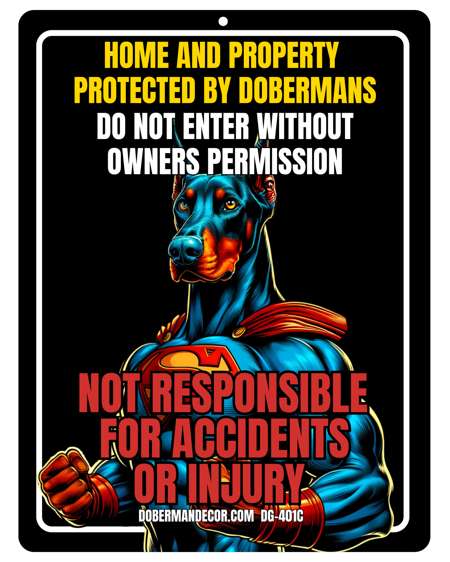 Doberman Aluminum Sign DG401